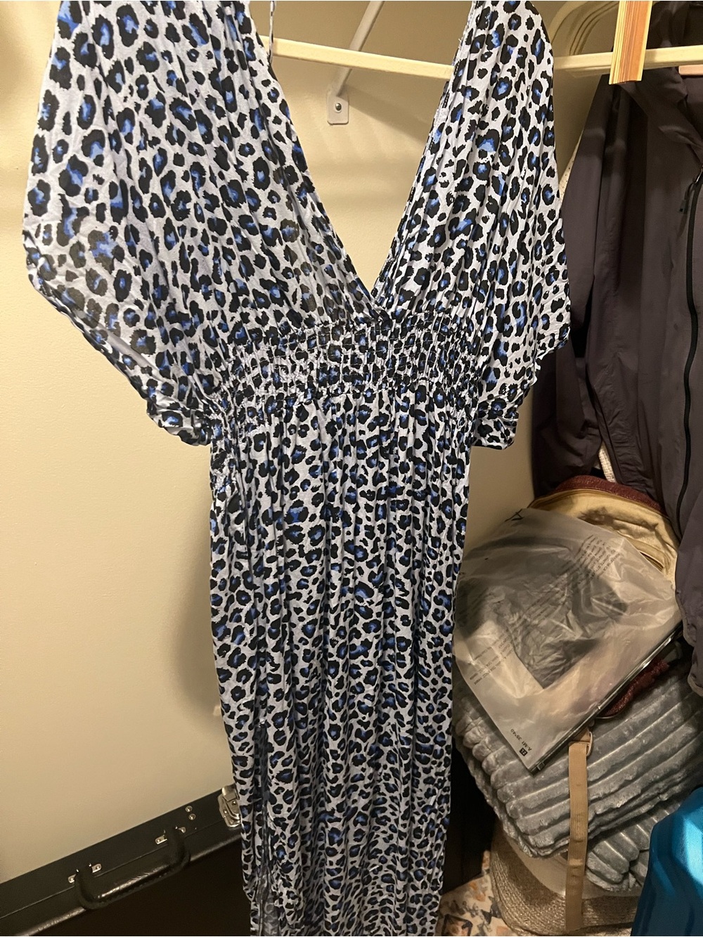 Raviya Blue and Black Leopard-Print dress/ Cover up